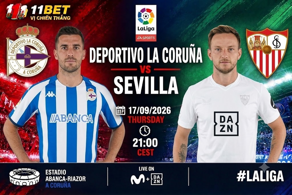11BET Soi kèo Deportivo La Coruna vs Sevilla 00h00 ngày 17/09: Riazor tiếp lửa, chủ nhà quyết khuất phục